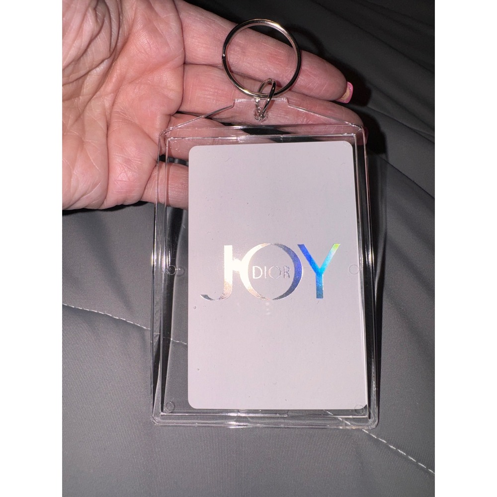Dior Joy Fragrance Promotional Keychain Clear Acrylic Playing Card 7 of Clubs